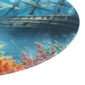 Onder het zee, schildpad, koraal, schip, clownvis snijplank (Hoek)