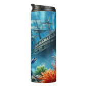 Onder het zee, schildpad, koraal, schip, clownvis thermosbeker (Geroteerd rechts)