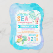 Onder het Zee schildpad Octopus Seahorse Birthday Kaart (Voorkant / Achterkant)