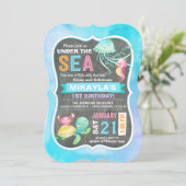 Onder het Zee schildpad Octopus Seahorse Birthday Kaart (Staand voorkant)