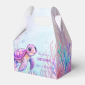 Onder het zee schildpad paarse baby shower meisjes bedankdoosjes (Voorkant Zijde)