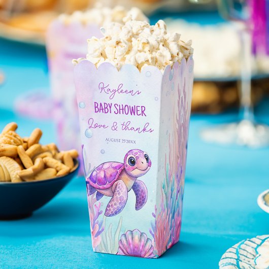 Onder het zee schildpad paarse baby shower meisjes bedankdoosjes