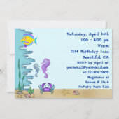 Onder het Zee Seahorse Baby shower Invites ~ Jonge Kaart (Achterkant)