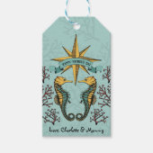 Onder het Zee Seahorse & Corals Nautical Cadeaulabel (Voorkant)