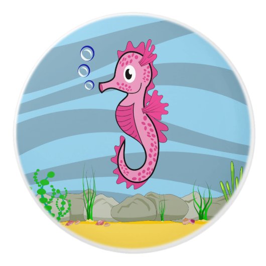 Onder het Zee Seahorse Keramische knop (Voorkant)