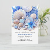 Onder het Zee Seashell Blissful Boy Baby shower Kaart (Staand voorkant)