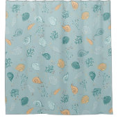 Onder het Zee Seashells Coastal Marine Life Print Douchegordijn (Voorkant)