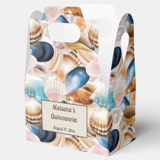 Onder het Zee Seashells Patterned Bedankdoosjes (Geopend)