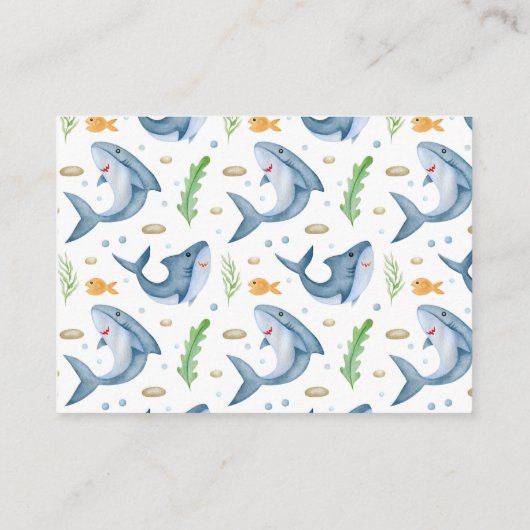 Onder het Zee Shark Baby shower Book Request Kaart (Achterkant)