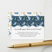 Onder het Zee Shark Baby shower Book Request Kaart