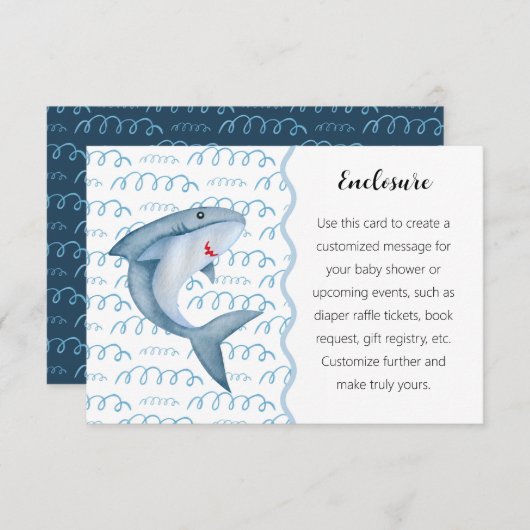 Onder het Zee Shark Baby shower Enclosure Kaart (Voorkant / Achterkant)