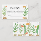 Onder het Zee Shark Baby shower Luier Raffle Kaart (Voorkant / Achterkant)