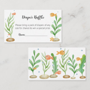 Onder het Zee Shark Baby shower Luier Raffle Kaart