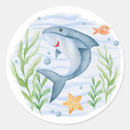 Onder het Zee Shark Baby shower Sticker
