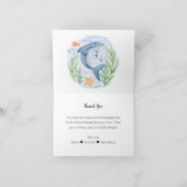 Onder het Zee Shark Baby shower Thank You Card Bedankkaart (Binnen)