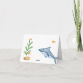 Onder het Zee Shark Baby shower Thank You Card Bedankkaart (Achterkant)