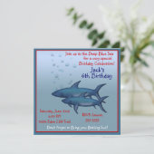 Onder het Zee Shark Birthday Kaart (Staand voorkant)