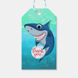 Onder het Zee Shark Birthday Party Cadeaulabel