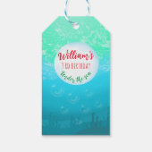 Onder het Zee Shark Birthday Party Cadeaulabel (Achterkant)