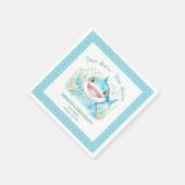 Onder het Zee Shark Blue Boy Baby shower Servet (Hoek)