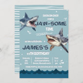 Onder het Zee Shark JawSome Time Birthday Kaart (Voorkant / Achterkant)