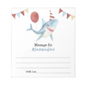 Onder het zee Shark verjaardagscapsule bericht Notitieblok (Voorkant)