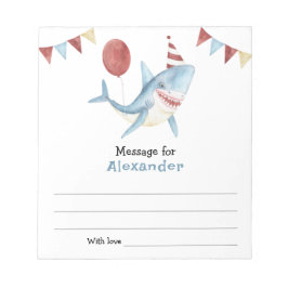 Onder het zee Shark verjaardagscapsule bericht Notitieblok