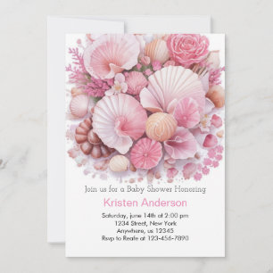 Onder het Zee Shell Celebration Girl Baby shower Kaart