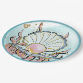 Onder het Zee Shell Mermaid Birthday Party Papieren Bordje (Gekanteld)