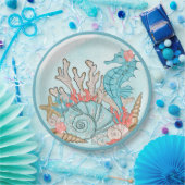 Onder het Zee Shell Mermaid Birthday Party Papieren Bordje (Feest)
