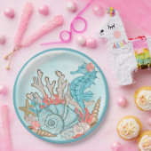 Onder het Zee Shell Mermaid Birthday Party Papieren Bordje (Feest)