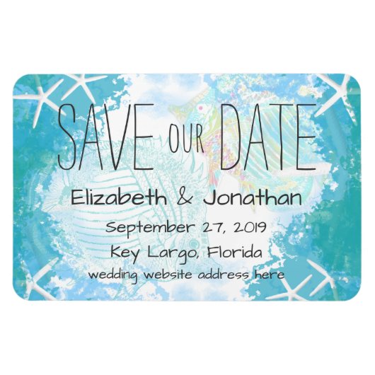 Onder het Zee sparen Onze Datum Magneet (Horizontaal)