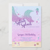 Onder het Zee Sparkle Mermaid Invitation Save The Date (Voorkant)