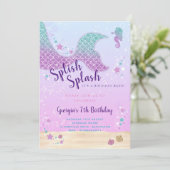 Onder het Zee Sparkle Mermaid Invitation Save The Date (Staand voorkant)