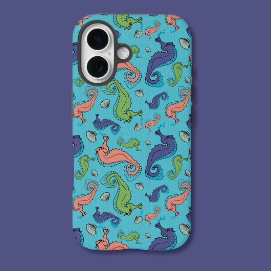 Onder het Zee - Speelse zeepaardje en Shell Patter Case-Mate iPhone Case