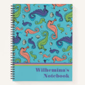 Onder het Zee - Speelse zeepaardje en Shell Patter Notitieboek (Voorkant)