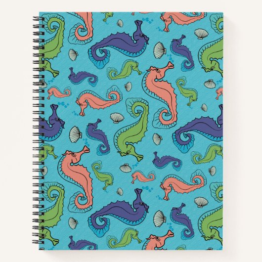 Onder het Zee - Speelse zeepaardje en Shell Patter Notitieboek (Voorkant)