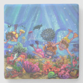 Onder het Zee Stenen Onderzetter (Voorkant)