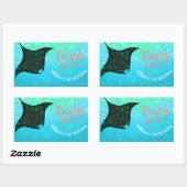 Onder het Zee Stingray met Bubbles Verjaardagsfees Rechthoekige Sticker (Vel)