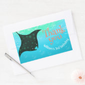 Onder het Zee Stingray met Bubbles Verjaardagsfees Rechthoekige Sticker (Envelop)