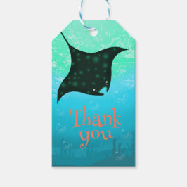 Onder het Zee Stingray verjaardagsfeest Cadeaulabel