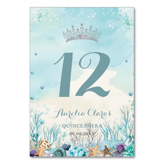 Onder het Zee strand Quinceañera XV Sweet Sixteen Kaart (Voorkant)