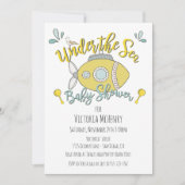 Onder het Zee Submarine Baby Shower Invitations Kaart (Voorkant)