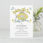 Onder het Zee Submarine Baby Shower Invitations Kaart (Staand voorkant)