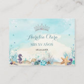 Onder het Zee Sweet 16 Quinceañera Wishing Well Informatiekaartje (Achterkant)