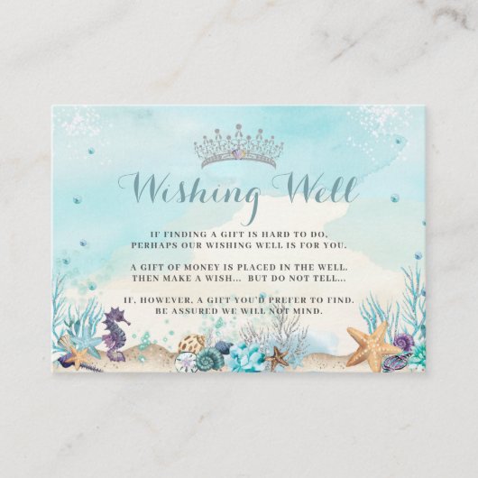 Onder het Zee Sweet 16 Quinceañera Wishing Well Informatiekaartje (Voorkant)