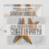Onder het Zee Sweet Sixteen Party Invitations Kaart (Voorkant / Achterkant)