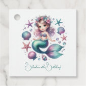 Onder het Zee Thema Schattigee Zeemeermin Verjaard Bedankjes Labels (Voorkant)