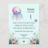 Onder het Zee thema Verjaardagsfeestuitnodiging Uitnodiging Briefkaart (Voorkant)