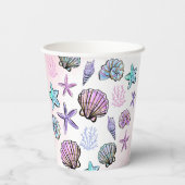 Onder het Zee Theme Kids Verjaardag Papieren Bekers (Achterkant)